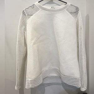 White Luxury by Nu sweater with mesh sleeves